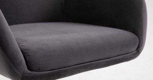 ciemne szare tapicerowane fotele CASSIE welurowe siedzisko
